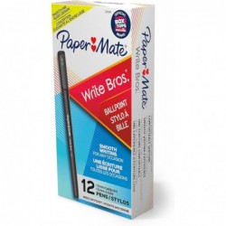 Paper Mate Write Bros Kugelschreiber, mittlere Spitze (1,0 mm), schwarz, 12 Stück