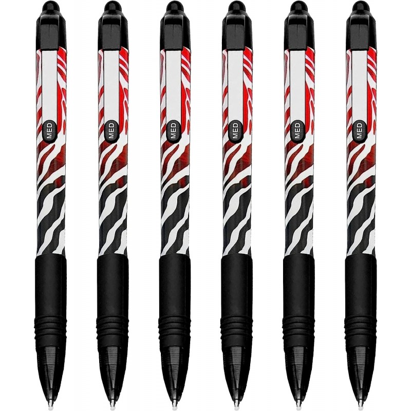 Zebra Z-Grip Smooth – Druckkugelschreiber – Funky Flame-Design in limitierter Auflage – 6er-Pack – schwarze Tinte