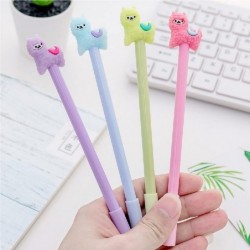 Gelstift mit Cartoon-Tier-Schaf, Alpaka, Lama, neutrale Stifte, süße bunte Tintenroller für Schule, Büro, Schreibwaren, Geschenk, schwarze Tinte, 0,38 mm Kugelschreiber – 4 Stück