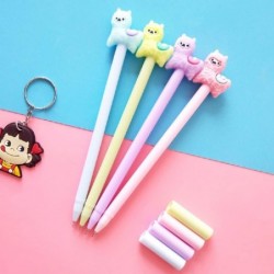 Gelstift mit Cartoon-Tier-Schaf, Alpaka, Lama, neutrale Stifte, süße bunte Tintenroller für Schule, Büro, Schreibwaren, Geschenk, schwarze Tinte, 0,38 mm Kugelschreiber – 4 Stück