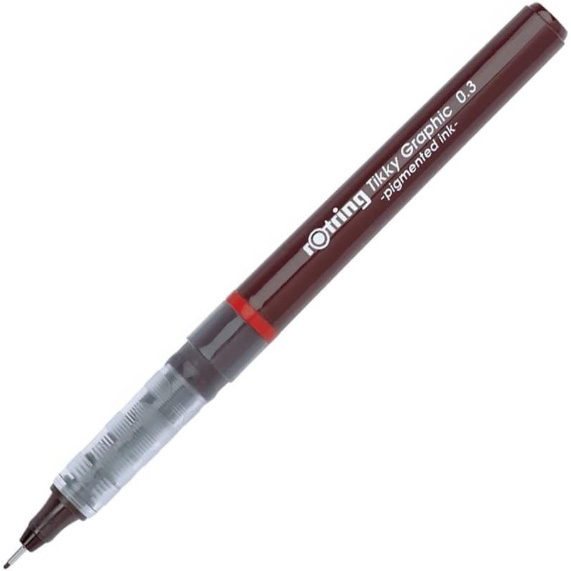 rOtring Tikky Fine Liner Faserspitze Grafikstift, 0,3 mm, schwarze Tinte (1904753)