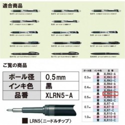 Pentel Gel-Kugelschreiber-Mine für Energel X, 0,5 mm Nadelspitze, schwarze Tinte (XLRN5-A)