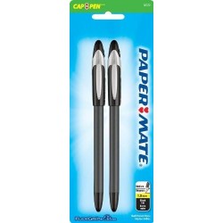 Paper Mate Flexgrip Elite Stick Kugelschreiber mit mittlerer Spitze, 2 schwarze Tintenstifte (85572PP)