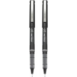 PILOT Precise V7 Stick Flüssigtinte Rolling Ball Stifte, feine Spitze (0,7 mm), schwarze Tinte, 2er-Pack (25010)