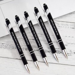 5 Stück Bibelstifte, Kugelschreiber mit Bibelversen zu Johannes 3:16, weicher Schreibstift mit Stylus-Spitzen, schwarze Tinte