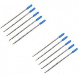 10 Stück blaue Kugelschreiberminen aus Metall, 1,0 mm Länge, 11,6 cm kurz, Großhandelsstift-Ersatz, schwarz, B0Q9, blaue Mine, Stahlminen, Stifte und Minen, Schreib- und Korrekturzubehör