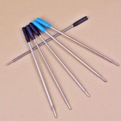 10 Stück blaue Kugelschreiberminen aus Metall, 1,0 mm Länge, 11,6 cm kurz, Großhandelsstift-Ersatz, schwarz, B0Q9, blaue Mine, Stahlminen, Stifte und Minen, Schreib- und Korrekturzubehör