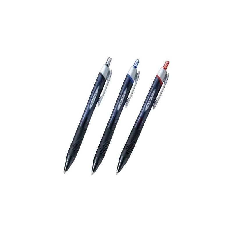 uni-ball Jetstream Extra Fine & Micro Point Click Einziehbarer Tintenroller, - Gummigriff - 0,38 mm - Schwarze, blaue und rote Tinte - Je 1 Stift/insgesamt 3 Stifte Vorteilsset