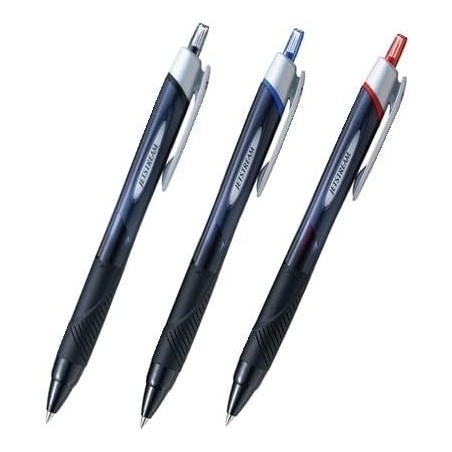 uni-ball Jetstream Extra Fine & Micro Point Click Einziehbarer Tintenroller, - Gummigriff - 0,38 mm - Schwarze, blaue und rote Tinte - Je 1 Stift/insgesamt 3 Stifte Vorteilsset