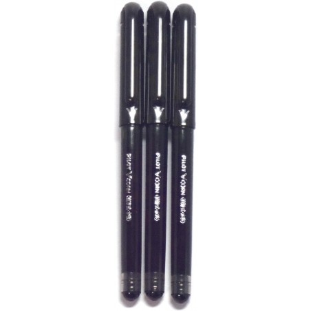 Pilot Vcorn Rolling Ball Pen, extrafeine Spitze 0,5 mm, schwarze Tinte, 3 Stifte pro Packung (Japan-Import) [Komainu-Dou Originalverpackung]