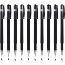 10er-Pack schwarze Gelschreiber mit mattiertem Schaft und 20 Tintennachfüllungen, 0,5-mm-Rollerball, feine Spitze, sanftes Schreiben, schnelltrocknendes Unterschriftenstift-Set für Schule, Geschäft, Bürobedarf + 20