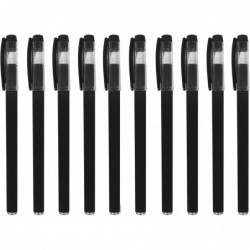 10er-Pack schwarze Gelschreiber mit mattiertem Schaft und 20 Tintennachfüllungen, 0,5-mm-Rollerball, feine Spitze, sanftes Schreiben, schnelltrocknendes Unterschriftenstift-Set für Schule, Geschäft, Bürobedarf + 20