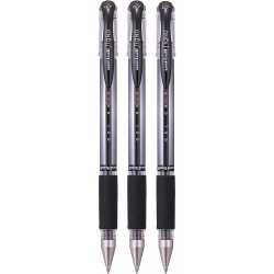 uni-ball UM-151S Gel-Rollerball. Hochwertige mittlere 0,7-mm-Kugelschreiberspitze für superweiche Handschrift, Schule, Tagebuch und Notizen. Farb- und wasserfeste Uni Super Ink. 3er-Pack Schwarz