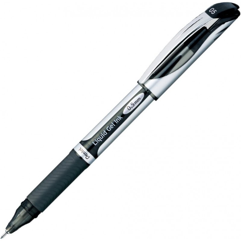 Pentel Energel-Kugelschreiber, 0,5 mm Nadelspitze, schwarze Tinte (BLN55-A)