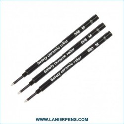 3er-Pack - Schmidt 888 M Sicherheits-Keramik-Rollerball-Mine, schwarze Tinte, mittlere Spitze