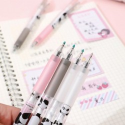 Gelschreiber mit niedlichem Cartoon-Panda-Motiv, 0,5 mm, schwarze Tinte, Druckstifte für Büro, Schule, Damen, Mädchen, Jungen, Kawaii (Panda-3), 6 Stück