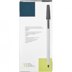 KUJOBUY 12er-Pack Kugelschreiber aus geformtem Kunststoff, schwarze Tinte, geformter Kunststoff, Taschenclip, glatter Schreibstift, blutfreie Stifte, Buchstifte, technische Stifte, Stifte mit feiner Spitze, schwarzer feiner Stift