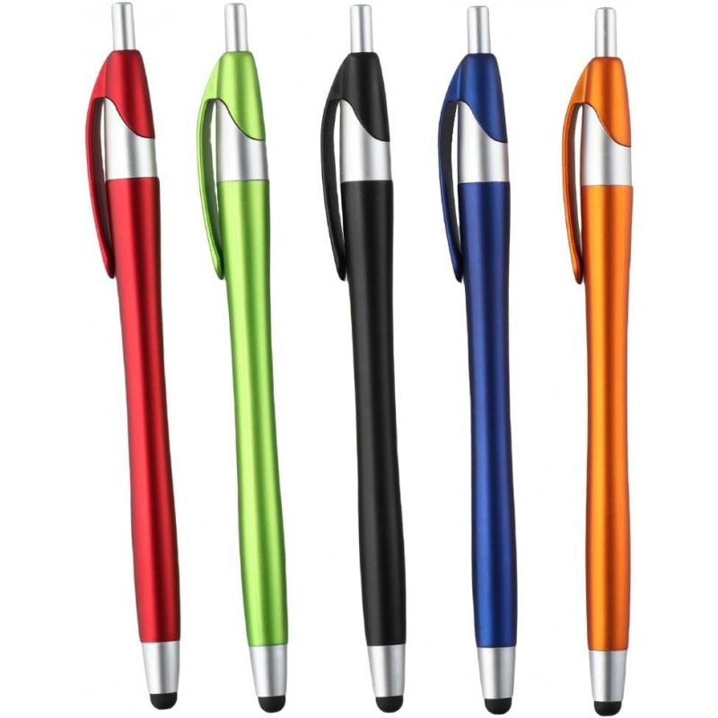 okhobby 5 Stück Kugelschreiber Stylus-Stifte, für Touchscreens Stylus-Spitzen Schreibstift Schwarze Tinte Mittelspitze Stifte, Party-Büro-Lieferanten