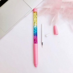 4 Stück Fairy Stick-Kugelschreiber, glitzernder dynamischer Flüssigsandstift, süßer Regenbogen-Glitzer-Kristallstift, Schreibwaren, Schule, Bürobedarf, Geschenkstifte für Weihnachten, Hochzeit, Geburtstag, zufällige Farbe (schwarze Tinte)