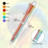 AUAUY 12er-Pack mehrfarbige Kugelschreiber, 6-in-1-Druckkugelschreiber 0,5 mm, 6-farbiger transparenter Kugelschreiber mit Schaft für Büro-, Schulbedarf, Schüler, Kinder, Geschenk