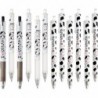 DIYYILIF 12 Stück süße Kuh-Stifte, 0,5 mm schwarze einziehbare Gel-Tintenstifte, Cartoon-Gel-Tintenstifte-Set, Kuh-Print-Stifte Kawaii für Büro-Schulbedarf, Geschenke für Jungen und Mädchen