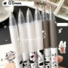 DIYYILIF 12 Stück süße Kuh-Stifte, 0,5 mm schwarze einziehbare Gel-Tintenstifte, Cartoon-Gel-Tintenstifte-Set, Kuh-Print-Stifte Kawaii für Büro-Schulbedarf, Geschenke für Jungen und Mädchen