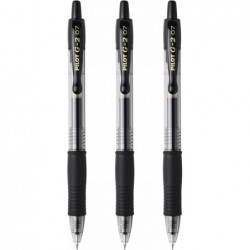 PILOT G-2 0,7 mm FEINER DRUCKSTIFT - SCHWARZ (3ER-PACK)