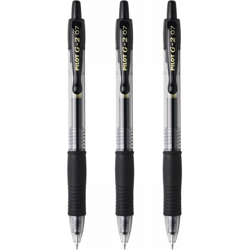 PILOT G-2 0,7 mm FEINER DRUCKSTIFT - SCHWARZ (3ER-PACK)