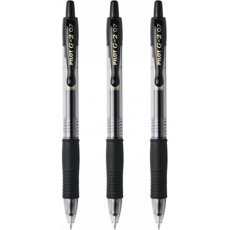 PILOT G-2 0,7 mm FEINER DRUCKSTIFT - SCHWARZ (3ER-PACK)