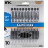 Clip Clicks - Langlebig, angenehmer Griff, Easy Clip, einziehbar, Schwarz, 10 Stifte