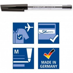 STAEDTLER Stick 430 M-9 Kugelschreiber, mittelgroß, Schwarz, 10 Stück