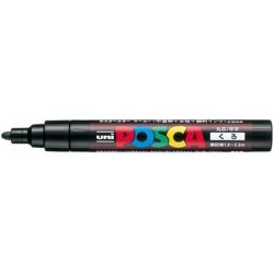 Mitsubishi Pencil Posca PC5M.24 Stift auf Wasserbasis, mittlere Spitze, runder Kern, schwarz