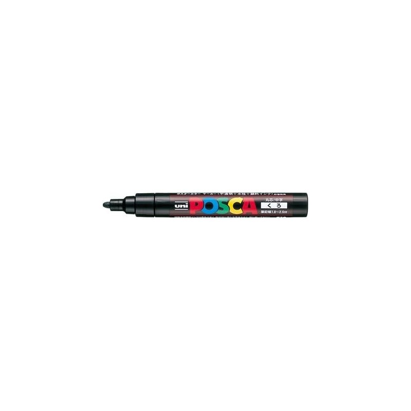 Mitsubishi Pencil Posca PC5M.24 Stift auf Wasserbasis, mittlere Spitze, runder Kern, schwarz