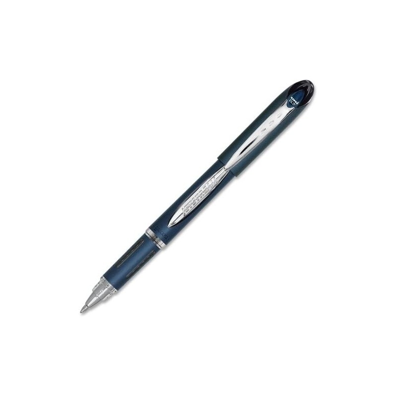 Uni-Ball Jetstream Tintenroller – Feine Stiftspitze – 0,7 mm Stiftspitze – Schwarze Tinte – Blauer Schaft – Je 1 Stück