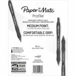 Paper Mate Kugelschreiber, Profile-Druckstift, mittlere Spitze (1,0 mm), sortiert, 8 Stück