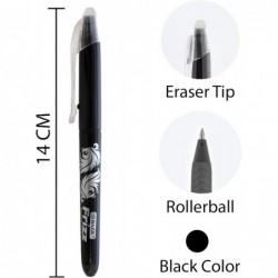 BAZIC Frizz-Gelstift, radierbar, 0,7 mm, Farbe Schwarz, Tintenstifte mit feiner Spitze, Fehlerradierer, sanftes Zeichnen, Schreiben als Geschenk fürs Büro und die Schule, 1er-Pack