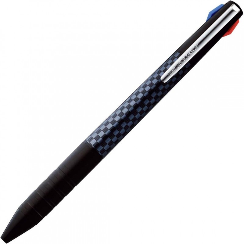 Uni Jetstream Slim Compact, 3-Farben-Kugelschreiber (Schwarz, Rot, Blau) 0,5 mm, schwarzes Gehäuse (SXE3JSS05.24)