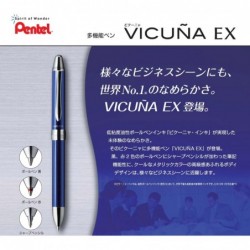 Pentel Vicuna EX XBXW1375P Multifunktions-Kugelschreiber, Pink