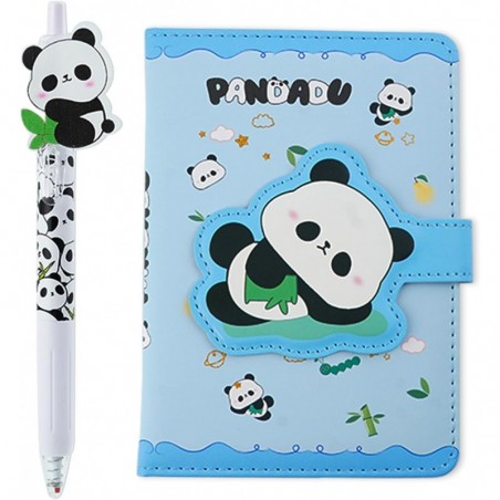 Cartoon-Panda-Gelstift mit Panda-Notizblock, Panda-Kugelschreiber, 0,5 mm schwarzer Tintenstift, Bürobedarf (PEN Panda-A)