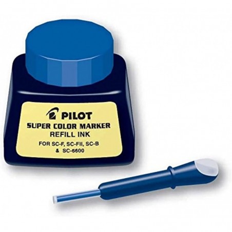 PILOT Super Color Permanentmarker-Nachfülltinte, blaue Tinte, 1-Unzen-Flasche mit Tropfer (43600)