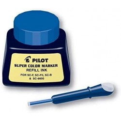 PILOT Super Color Permanentmarker-Nachfülltinte, blaue Tinte, 1-Unzen-Flasche mit Tropfer (43600)