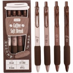 Niedlicher Gelstift in Kaffee-Form, weiches Brot, 4 Stück/Set, 0,5 mm, Kugelschreiber, schwarze Tinte, Kawaii-Schreibwaren für Büro, Schulbedarf, Geschenke