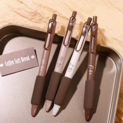 Niedlicher Gelstift in Kaffee-Form, weiches Brot, 4 Stück/Set, 0,5 mm, Kugelschreiber, schwarze Tinte, Kawaii-Schreibwaren für Büro, Schulbedarf, Geschenke