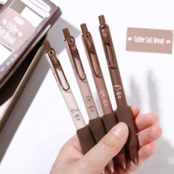 Niedlicher Gelstift in Kaffee-Form, weiches Brot, 4 Stück/Set, 0,5 mm, Kugelschreiber, schwarze Tinte, Kawaii-Schreibwaren für Büro, Schulbedarf, Geschenke