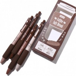 Niedlicher Gelstift in Kaffee-Form, weiches Brot, 4 Stück/Set, 0,5 mm, Kugelschreiber, schwarze Tinte, Kawaii-Schreibwaren für Büro, Schulbedarf, Geschenke