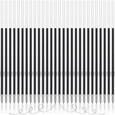 JANYUN 100 Stück Tintenstiftminen, austauschbar, 0,7 mm Kugelschreiberminen, 107 mm lang, schwarze Tintenminen, sanftes Schreiben, Stiftminen für Tagebuchschreiben, Büro- und Schulbedarf (schwarz)