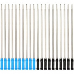 20 Stück Stiftminen, schwarze und blaue Tinte, Kugelschreiber, 1,0 mm Feder, mittel, Ersatz, kompatibel mit Kugelschreibern (10 schwarz und 10 blau).