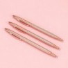 3er-Pack schmale metallische Druckkugelschreiber mit schwarzer Tinte, schönes Geschenk für Geschäftsbüro, Studenten, Lehrer, Hochzeit, Weihnachten (Roségold)