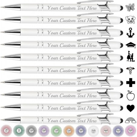 Benutzerdefinierte Stifte, personalisierte Stifte mit Namen, eingraviertem Text, Logo-Stift in großen Mengen, individuelle Stylus-Kugelschreiber, anpassbare Geschenke für Männer und Frauen, Business, Abschlussfeier, Hochzeit, Weihnachten, 10 Stück/Packung