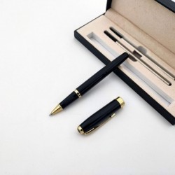 Kugelschreiber, Gelschreiber, Signaturstift, schwarze Tinte mit zwei 0,5-mm-Schwarzminen, Business-Büro-Stift, Geschenkbox für Geburtstag, Business und Party (Gold)